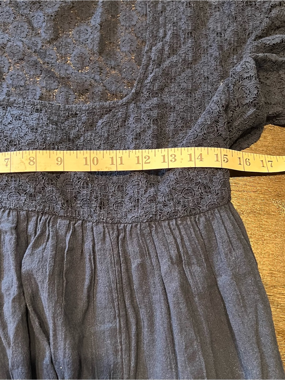 Free People Free-ist Bring the Romance Maxi Dress Sz M Navy Boho Lace Romantic - Picture 15 of 16